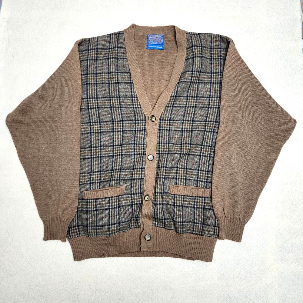 Vintage 70s 80s Pendleton Pure Virgin Wool Cardigan Large Country Traditionals